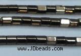 CHE897 15.5 inches 3*3mm faceted tube plated hematite beads wholesale