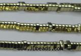 CHE920 15.5 inches 1*3mm triangle plated hematite beads wholesale