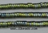 CHE932 15.5 inches 1*2*3mm oval plated hematite beads wholesale