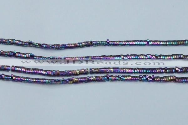 CHE933 15.5 inches 1*2*3mm oval plated hematite beads wholesale