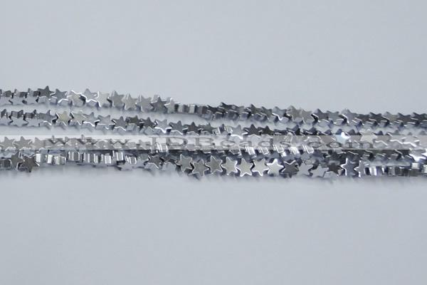 CHE936 15.5 inches 4mm star plated hematite beads wholesale