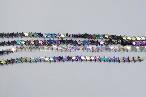 CHE940 15.5 inches 4mm star plated hematite beads wholesale