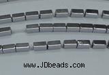 CHE954 15.5 inches 2*4mm cuboid plated hematite beads wholesale