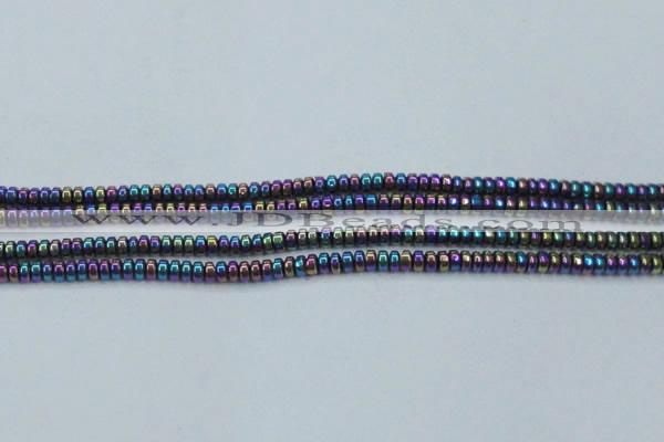 CHE963 15.5 inches 1.5*3mm rondelle plated hematite beads wholesale