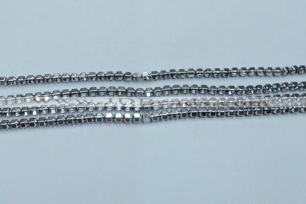 CHE981 15.5 inches 4*4mm plated hematite beads wholesale