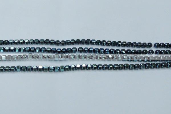 CHE986 15.5 inches 4*4mm plated hematite beads wholesale