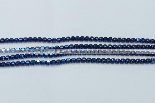 CHE987 15.5 inches 4*4mm plated hematite beads wholesale