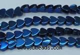 CHE996 15.5 inches 4*4mm heart plated hematite beads wholesale