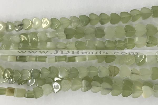 CHG116 15.5 inches 6mm flat heart New jade gemstone beads wholesale