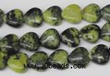 CHG12 15.5 inches 10*10mm heart yellow turquoise beads wholesale