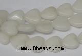 CHG23 15.5 inches 10*10mm heart white jade gemstone beads wholesale