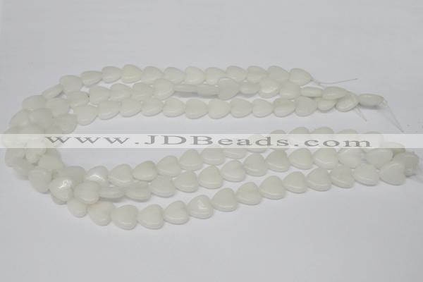 CHG23 15.5 inches 10*10mm heart white jade gemstone beads wholesale