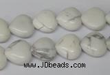 CHG32 15.5 inches 12*12mm heart white howlite turquoise beads wholesale