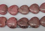 CHG42 15.5 inches 14*14mm heart rhodochrosite beads wholesale