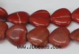 CHG49 15.5 inches 14*14mm heart red jasper beads wholesale