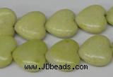 CHG52 15.5 inches 14*14mm heart lemon jade gemstone beads wholesale