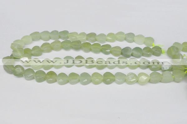 CHG93 15.5 inches 12*12mm faceted heart New jade beads wholesale