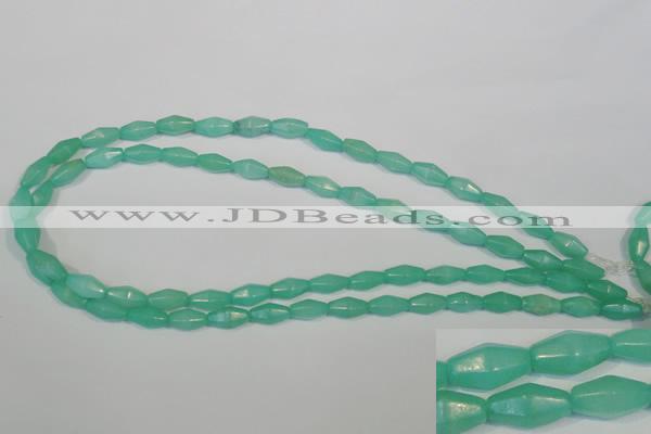 CHM24 15.5 inches 6*12mm faceted rice green hemimorphite beads