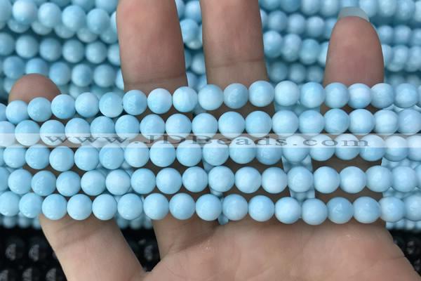 CHM301 15.5 inches 6mm round blue hemimorphite gemstone beads