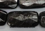 CHS40 15.5 inches 20*40mm faceted rectangle natural hypersthene beads