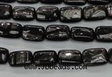 CHS88 15.5 inches 8*12mm rectangle natural hypersthene beads