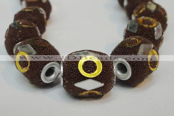 CIB483 15*16mm drum fashion Indonesia jewelry beads wholesale