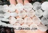 CIBS01 15 inches 20mm coin white crystal gemstone beads wholesale