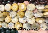 CIBS11 15 inches 20mm coin yellow crazy agate gemstone beads wholesale