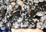 CIBS16 15 inches 20mm coin snowflake obsidian gemstone beads wholesale