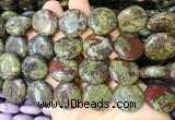 CIBS17 15 inches 20mm coin dragon blood jasper gemstone beads wholesale