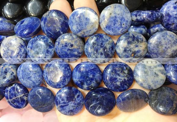 CIBS29 15 inches 20mm coin sodalite gemstone beads wholesale