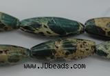 CIJ103 15.5 inches 10*30mm rice impression jasper beads wholesale