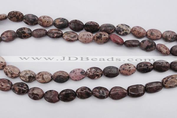 CIJ121 15.5 inches 10*14mm oval dyed impression jasper beads wholesale