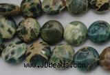 CIJ28 15.5 inches 12mm flat round impression jasper beads wholesale