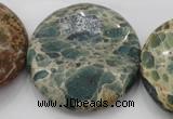 CIJ49 15.5 inches 40mm flat round impression jasper beads wholesale