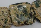 CIJ58 15.5 inches 30*30mm square impression jasper beads wholesale