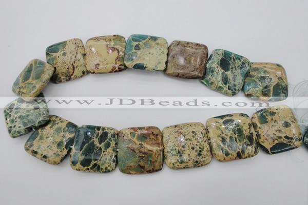 CIJ58 15.5 inches 30*30mm square impression jasper beads wholesale