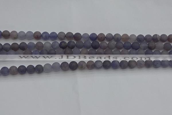 CIL108 15.5 inches 4mm round matte iolite gemstone beads