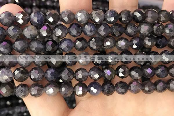 CIL122 15.5 inches 7mm faceted round iolite beads wholesale