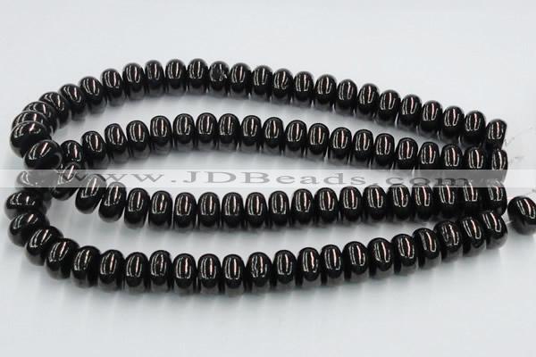 CJB12 16 inches 9*16mm rondelle natural jet gemstone beads wholesale