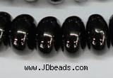 CJB50 15.5 inches 12*20mm rondelle natural jet gemstone beads