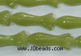 CKA109 15.5 inches 12*30mm flower Korean jade gemstone beads