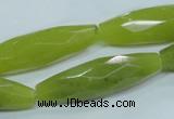 CKA111 15.5 inches 11*40mm faceted rice Korean jade gemstone beads