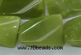 CKA115 15.5 inches 21*30mm twisted rectangle Korean jade beads