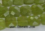 CKA116 15.5 inches 14*14mm faceted square Korean jade beads