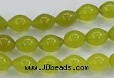 CKA17 15.5 inches 8*10mm rice Korean jade gemstone beads