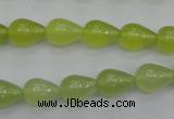 CKA211 15.5 inches 8*12mm teardrop Korean jade gemstone beads