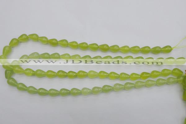 CKA211 15.5 inches 8*12mm teardrop Korean jade gemstone beads