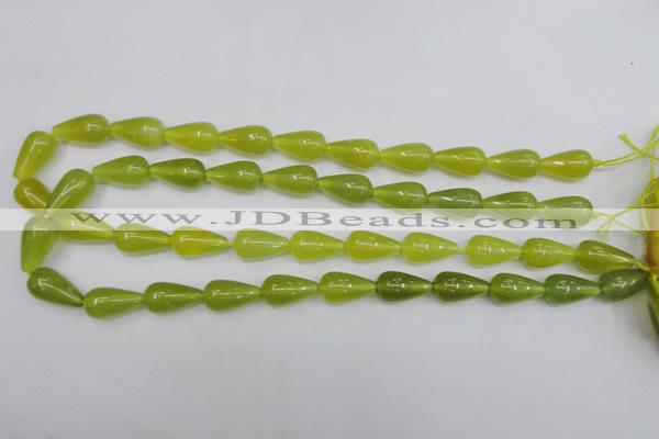 CKA212 15.5 inches 10*18mm teardrop Korean jade gemstone beads