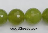 CKA222 15.5 inches 18mm faceted round Korean jade gemstone beads